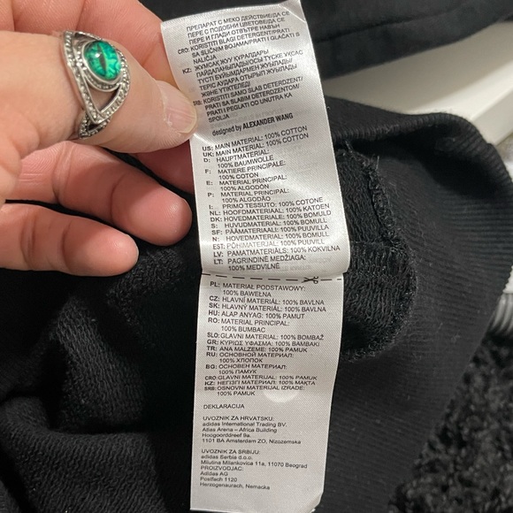Like New Men’s Small/Women’s Medium Adidas X Alexander Wang Bodysweater In Black - Picture 14 of 15